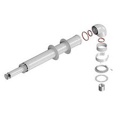 Комплект дымохода Ø60/100мм (коаксиал) L=1м антилед (кроме Immer. и Deluxe 75/100), KTL-01-075